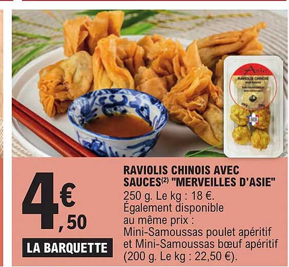 raviolis chinois avec sauces "merveilles d'asie"