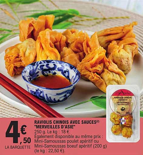 raviolis chinois avec sauces  "merveilles d'asie"