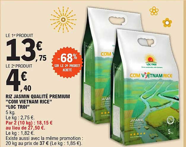 riz jasmin qualité premium "com vietnam rice" "loc troi"