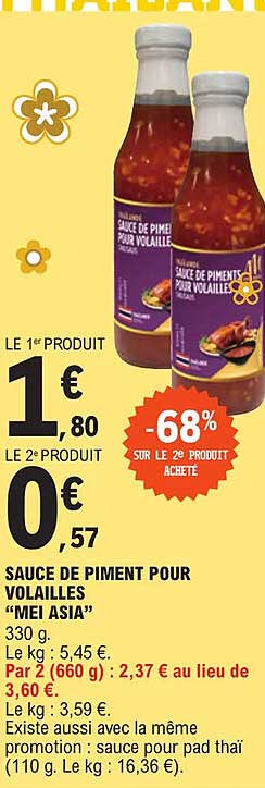 sauce de piment pour volailles "mei asia"