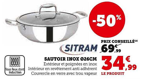 sautoir inox ø 26 cm sitram