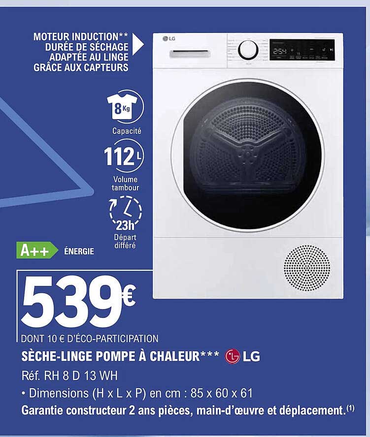 sèche-linge pompe à chaleur lg