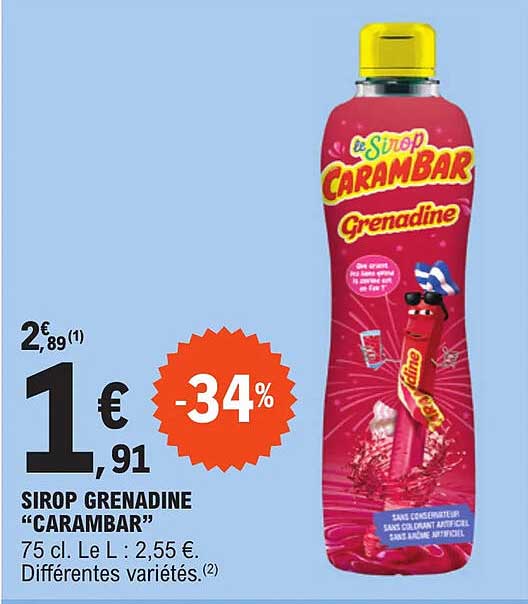 Sirop Grenadine "carambar"