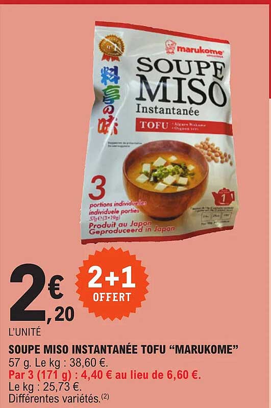 Soupe Miso Instantanée Tofu Marukome