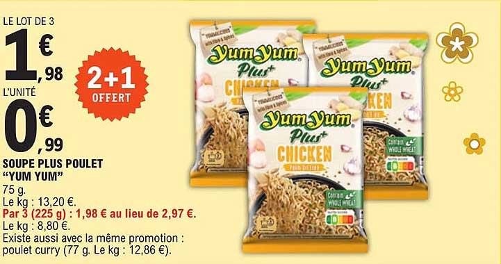 soupe plus poulet "yum  yum"