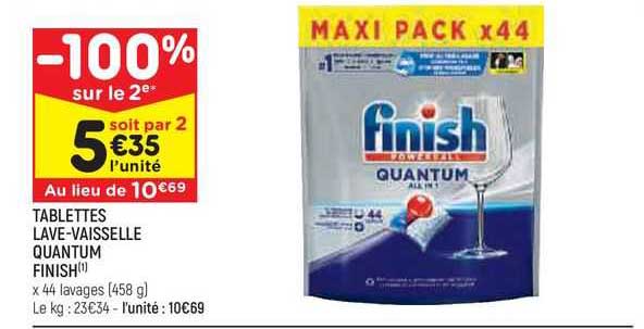 tablettes lave-vaisselle quantum finish