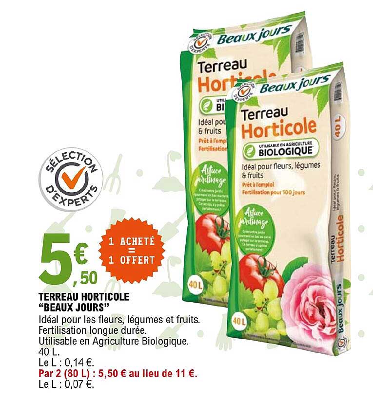 terreau horticole "beaux jours