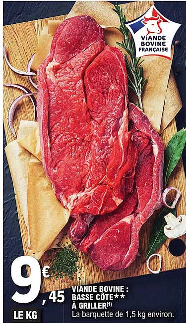 viande bovine : basse côte à griller