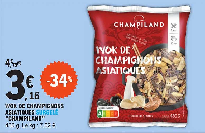 Wok De Champignons Asiatiques Surgelé "champiland"