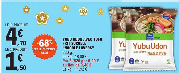 Yubu Udon Avec Tofu Frit Surgelé "noodle Lovers"