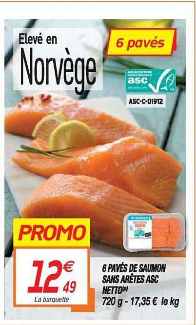 6 pavés de saumon sans arêtes asc netto