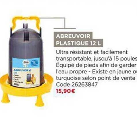 abreuvoir plastique 12l