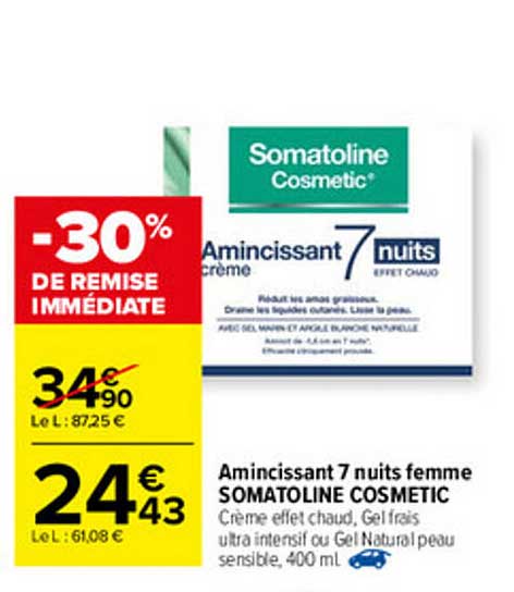 amincissant 7 nuits femme somatoline cosmetic