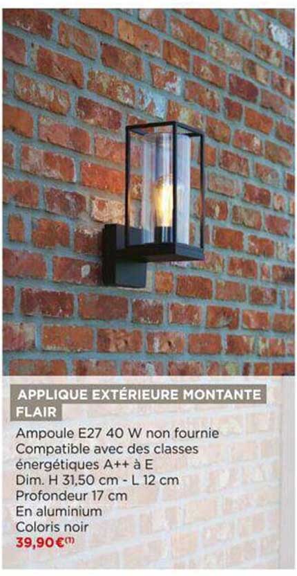 applique extérieure montante flair