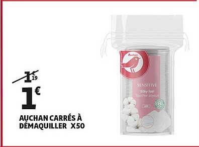 Auchan Carrés à Démaquiller X50