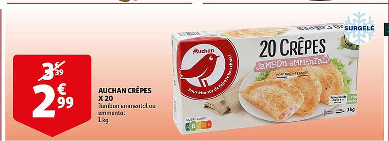 auchan crêpes x20