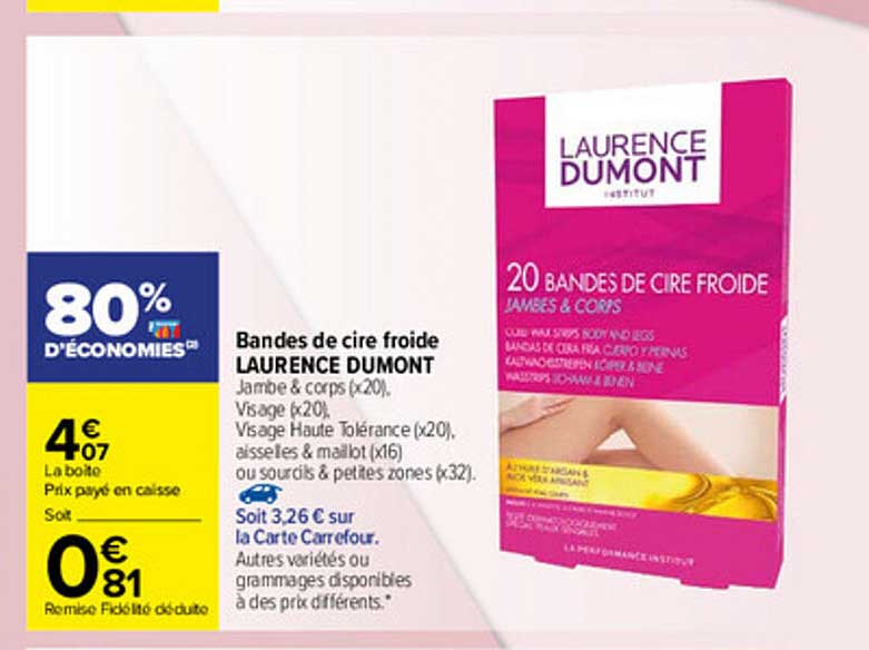 bandes de cire froide laurence dumont