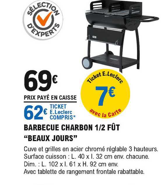 barbecue charbon 1-2 fût "beaux jours"