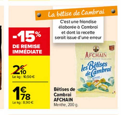 bêtises de cambrai afchain