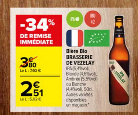 bière bio brasserie de vezelay