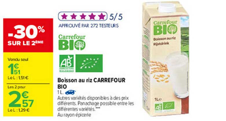 Boisson Au Riz Carrefour Bio