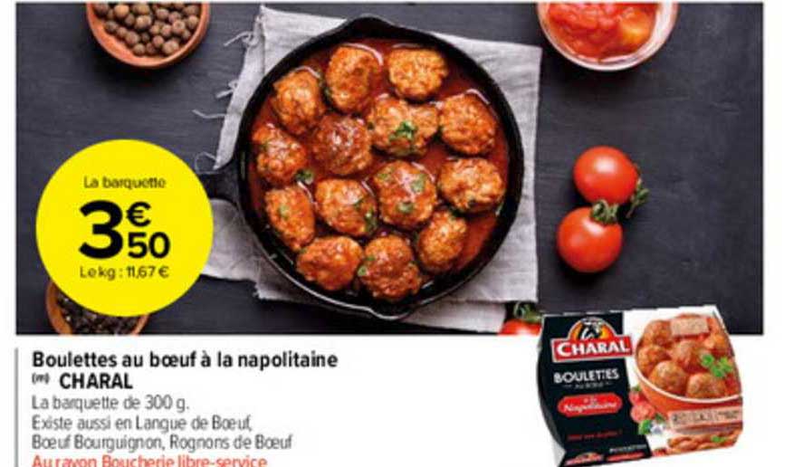 Boulettes Au Bœuf à La Napolitaine Charal