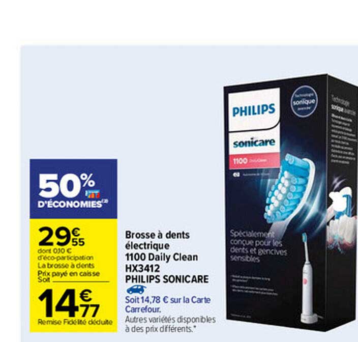 brosse à dents électrique 1100 daily clean philips sonicare