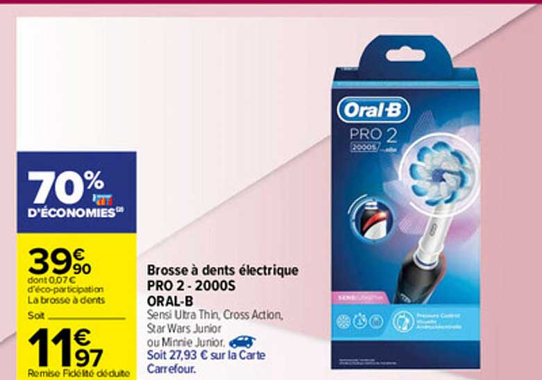 brosse à dents électrique pro 2 - 2000s oral-b