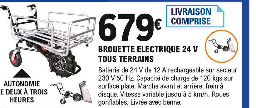 brouette électrique 24 v tous terrains