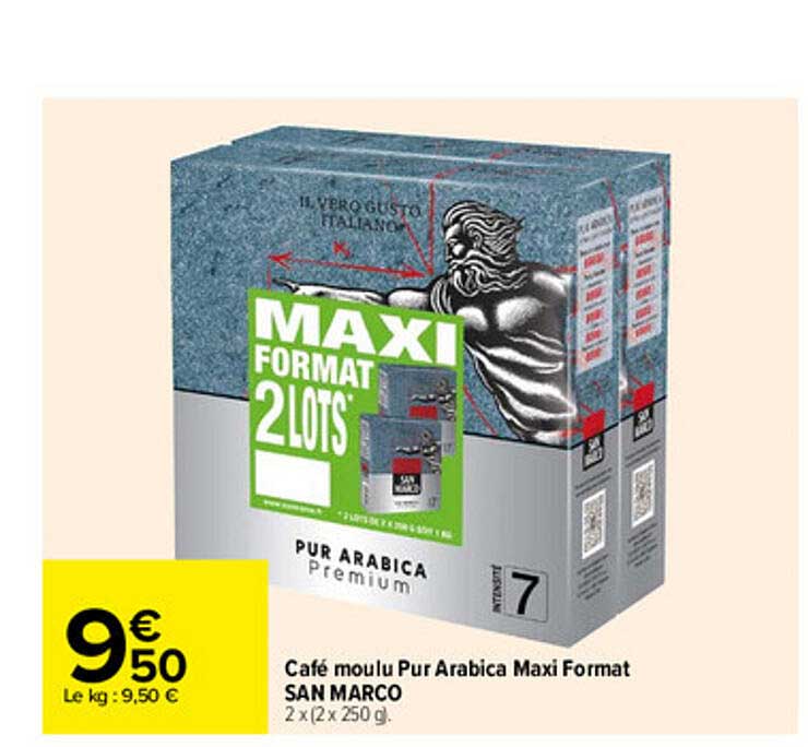 café moulu pur arabica maxi format san marco