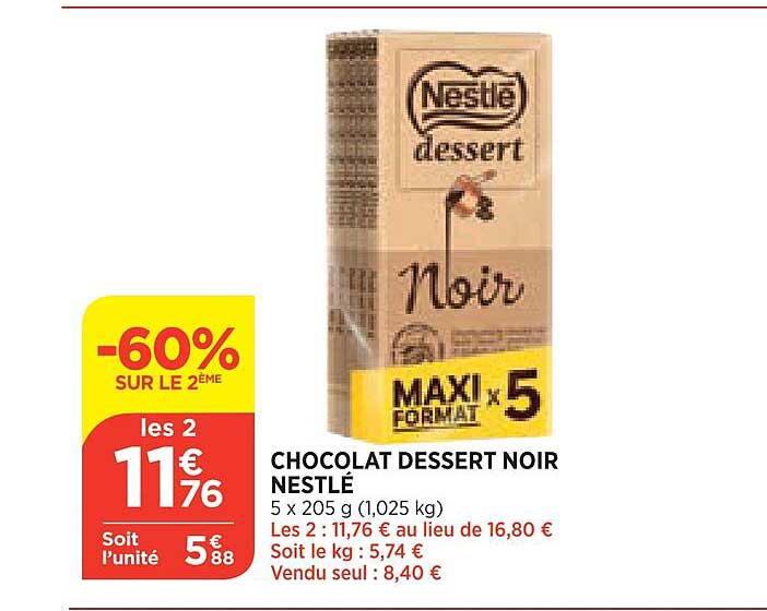 Chocolat Dessert Noir Nestlé
