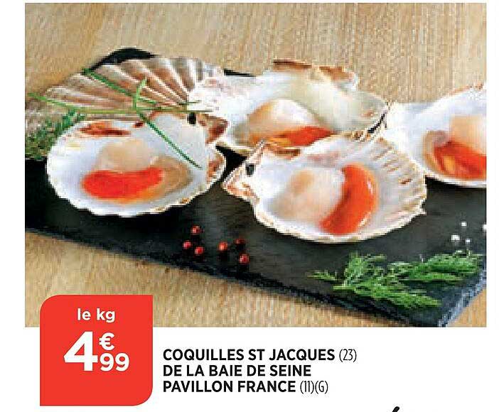 coquilles st jacques de la baie de seine pavillon france