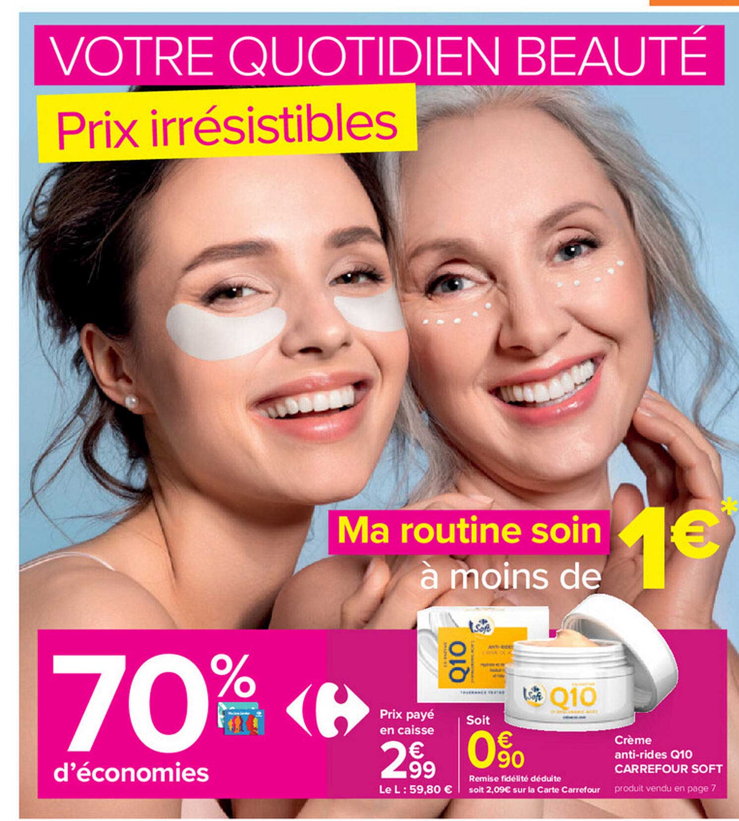 crème anti-rides q10 carrefour soft
