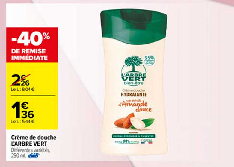 crème de douche l'arbre vert