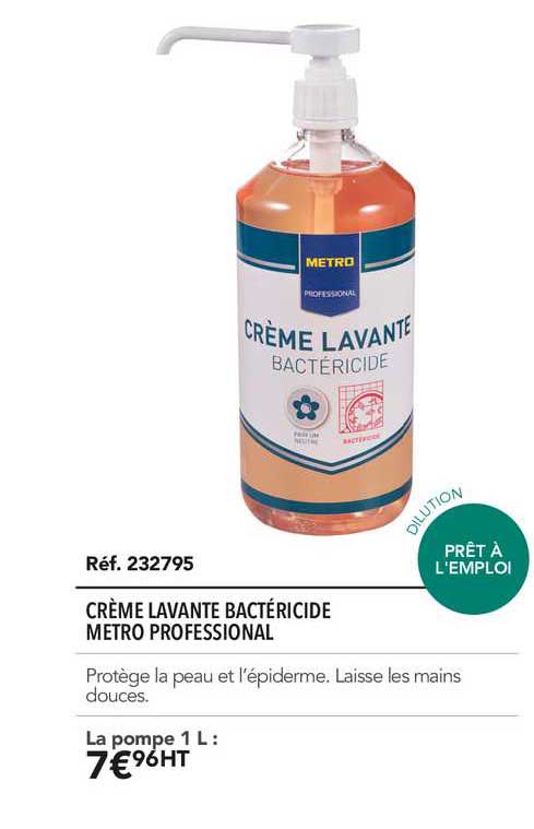 crème lavante bactéricide metro professional