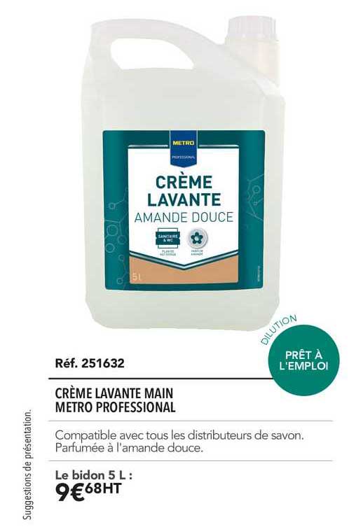crème lavante main metro professional