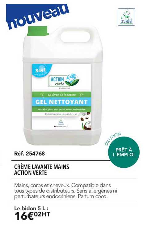 crème lavante mains action verte