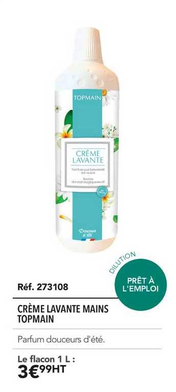 crème lavante mains topmain