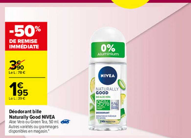 déodorant bille naturally good nivea