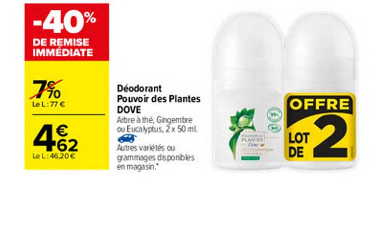 déodorant pouvoir des plantes dove