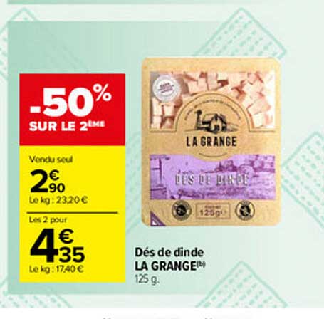 dés de dinde la grange