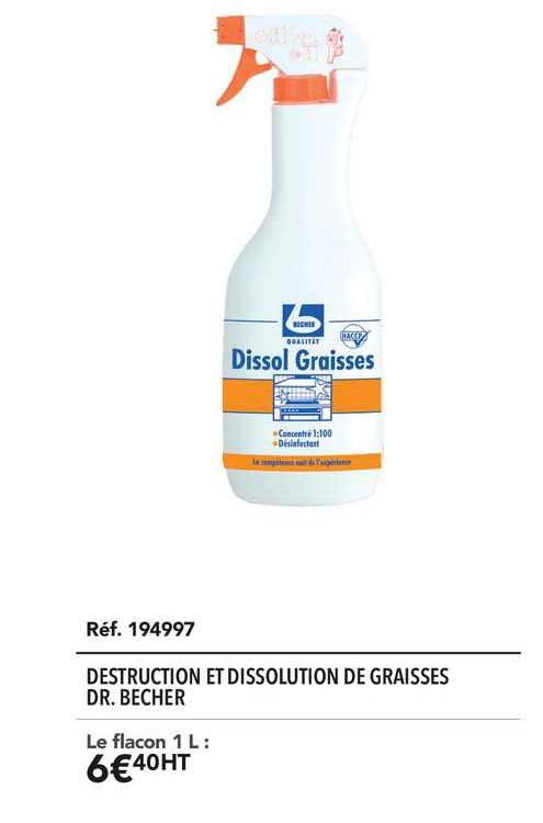 destruction et dissolution de graisses dr. becher