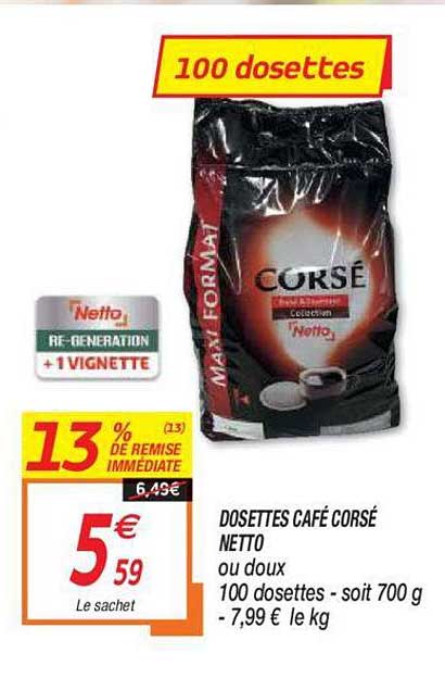 Dosettes Café Corsé Netto