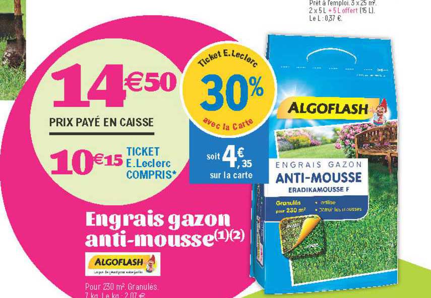 engrais gazon anti-mousse algoflash