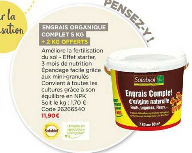 Engrais Organique Complet 5 Kg Solabio