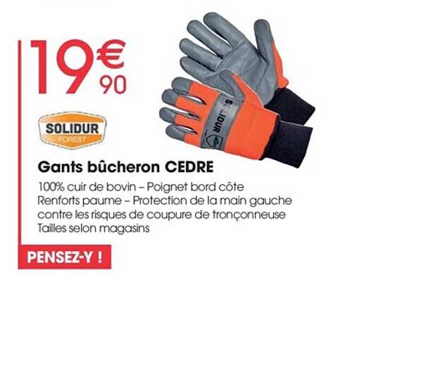 gants bûcheron cedre