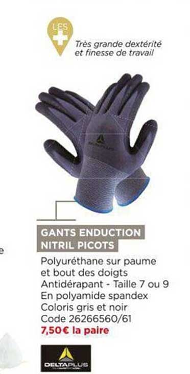 gants enduction nitril picots