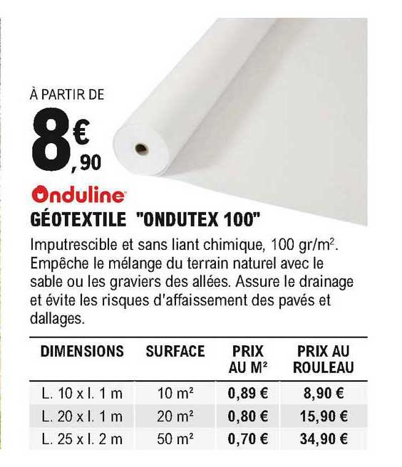 Géotextile "ondutex 100" Onduline