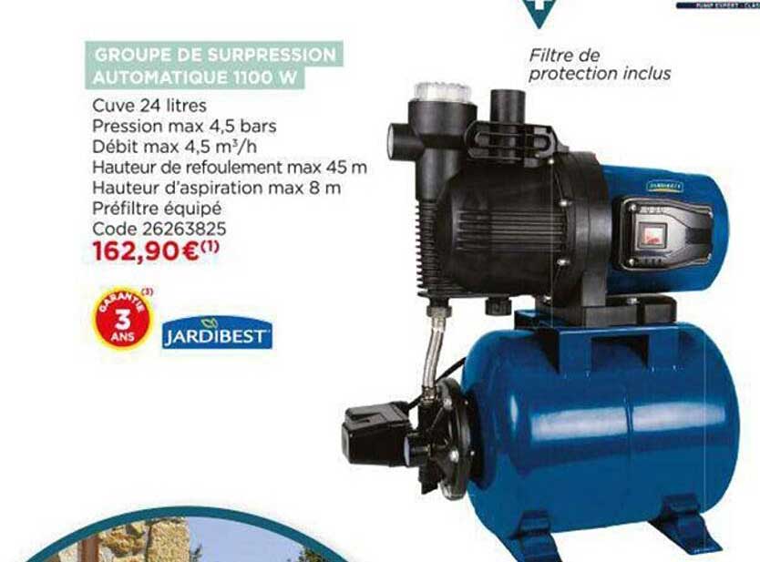 groupe de surpression automatique 1100 w jardibest