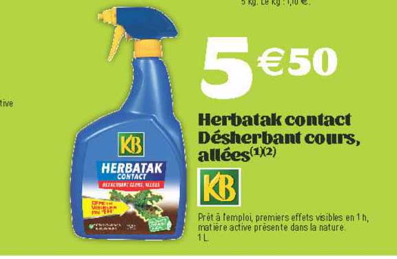 herbatak contact désherbant cours, allées kb